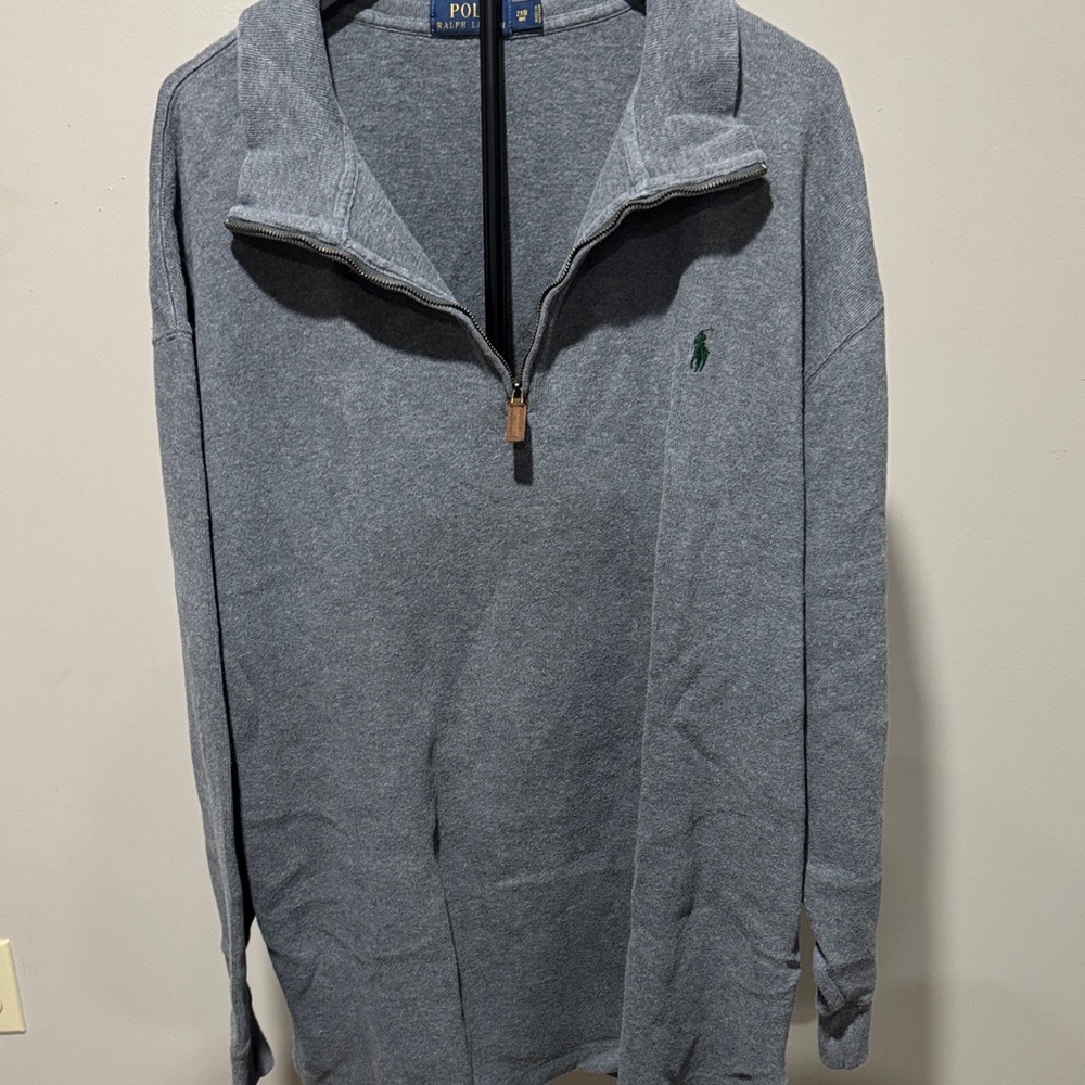 Polo by Ralph Lauren Men's Gray Quarter Zip-Up Sweater